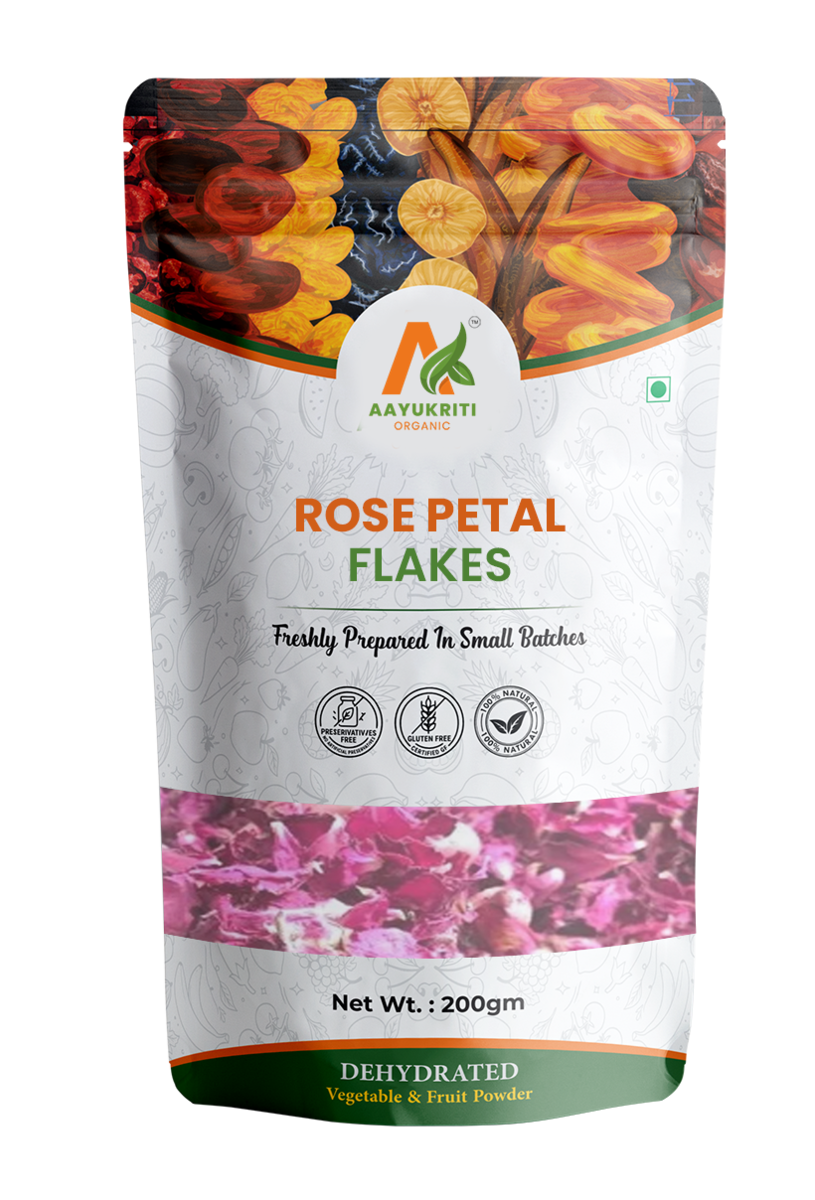 Pure Organic Rose Petal Flakes - Aayukriti Organic